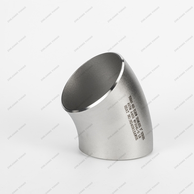 Chemical Plants 316L Stainless Steel Weld Fittings Sand Rolling 45 Degree Stainless Steel Elbow