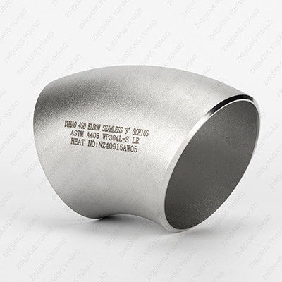 Mirror Polishing Sandblasting Sand Rolled 45 Degree Elbow SS Butt Weld Pipe Fittings