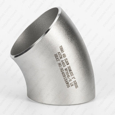 DIN ANSI JIS ASME Stainless Steel Butt Welding Pipe Fittings 45 Degree Elbow