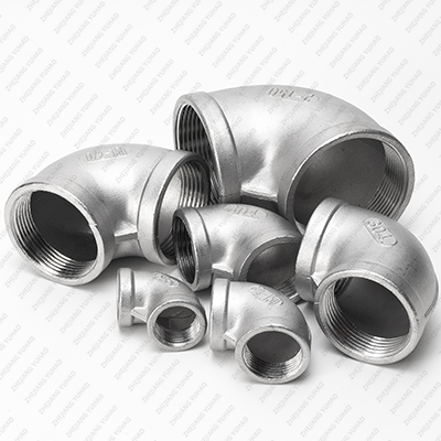 304 316 Stainless Steel Screwed Pipe Fittings 90 Degree Female Thread Elbow